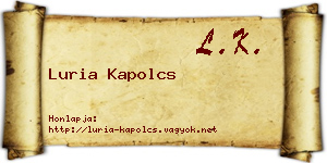 Luria Kapolcs névjegykártya