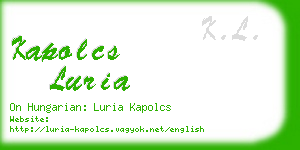 kapolcs luria business card